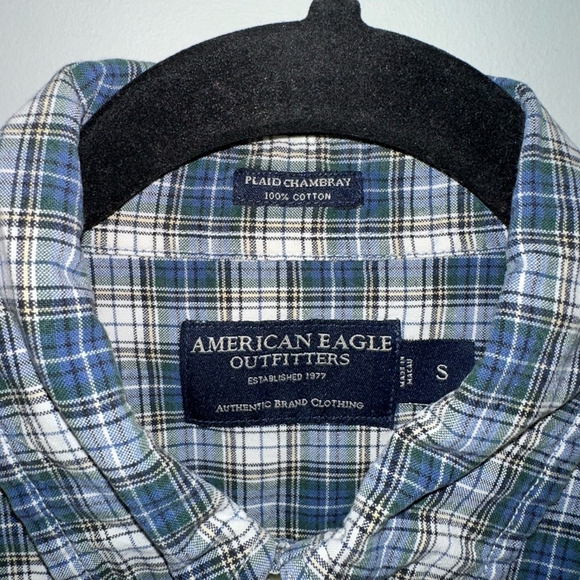 American Eagle Outfitters Men’s Shirt Small Multicolor Long Sleeve Button Down - Picture 7 of 10